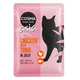 Angebot für Cosma Asia in Jelly Frischebeutel 6 x 100 g - Huhn & Thunfisch - Kategorie Katze / Katzenfutter nass / Cosma / Cosma Asia.  Lieferzeit: 1-2 Tage -  jetzt kaufen.