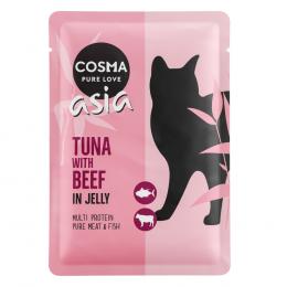 Angebot für Cosma Asia in Jelly Frischebeutel 6 x 100 g - Thunfisch & Rind - Kategorie Katze / Katzenfutter nass / Cosma / Cosma Asia.  Lieferzeit: 1-2 Tage -  jetzt kaufen.
