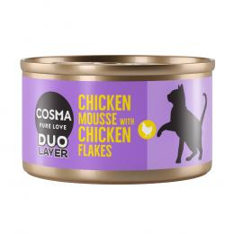 Cosma DUO Layer 6 x 70 g - Hühnchenmousse mit Hühnchenstückchen