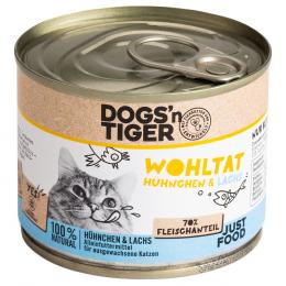 Angebot für Dogs'n Tiger Adult Cat 6 x 200 g - Wohltat Hühnchen & Lachs - Kategorie Katze / Katzenfutter nass / Dogs'n Tiger / -.  Lieferzeit: 1-2 Tage -  jetzt kaufen.