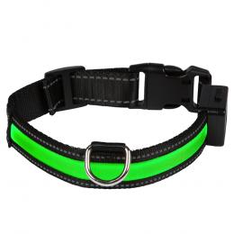 Eyenimal LED-Leuchthalsband - grün - Größe M: 45 - 55 cm Halsumfang, 25 mm breit
