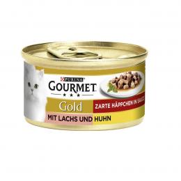 GOURMET Gold Zarte Häppchen in Sauce mit Lachs und Huhn 12x85g