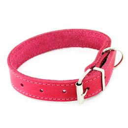 Heim Halsband mit Ziernaht, pink - 28 - 35 cm Halsumfang, 25 mm breit