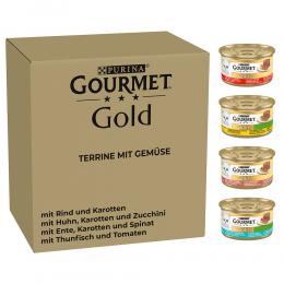 Angebot für Jumbopack Gourmet Gold Terrine 96 x 85 g - mit Gemüse - Kategorie Katze / Katzenfutter nass / Gourmet Gold / Gold Mixpakete.  Lieferzeit: 1-2 Tage -  jetzt kaufen.