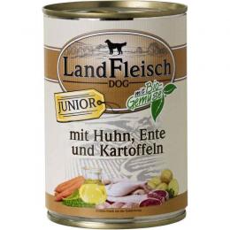 Landfleisch Dog Junior Huhn & Ente & Kartoffel - 400g (3,60 € pro 1 kg)