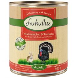 Angebot für Lukullus Naturkost Adult 6 x 800 g - Wildkaninchen & Truthahn - Kategorie Hund / Hundefutter nass / Lukullus Naturkost / Lukullus Adult.  Lieferzeit: 1-2 Tage -  jetzt kaufen.
