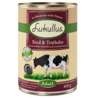 Angebot für Lukullus Naturkost Adult Getreidefrei 6 x 400 g - Rind & Truthahn - Kategorie Hund / Hundefutter nass / Lukullus Naturkost / Lukullus Getreidefrei.  Lieferzeit: 1-2 Tage -  jetzt kaufen.