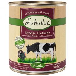 Angebot für Lukullus Naturkost Adult Getreidefrei 6 x 800 g Rind & Truthahn - Kategorie Hund / Hundefutter nass / Lukullus Naturkost / Lukullus Getreidefrei.  Lieferzeit: 1-2 Tage -  jetzt kaufen.