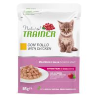 Natural Trainer Kitten & Young  - 12 x 85 g mit Huhn