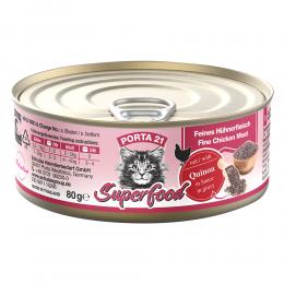 Angebot für Porta 21 Superfood 24 x 80 g - Huhn mit Quinoa - Kategorie Katze / Katzenfutter nass / Porta 21 / Dosen.  Lieferzeit: 1-2 Tage -  jetzt kaufen.