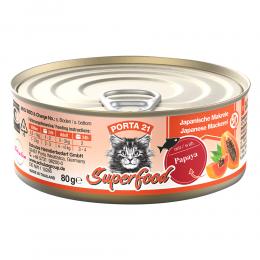 Angebot für Porta 21 Superfood 24 x 80 g - Makrele mit Papaya - Kategorie Katze / Katzenfutter nass / Porta 21 / Dosen.  Lieferzeit: 1-2 Tage -  jetzt kaufen.