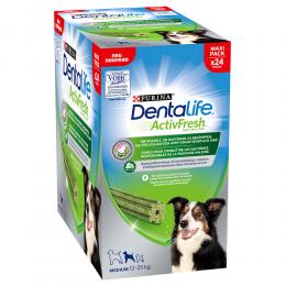 PURINA Dentalife Active Fresh Tägliche Zahnpflege-Snacks für mittelgroße Hunde - Sparpaket: 48 Sticks