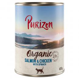 Purizon Organic 6 x 400 g - Lachs und Huhn mit Spinat