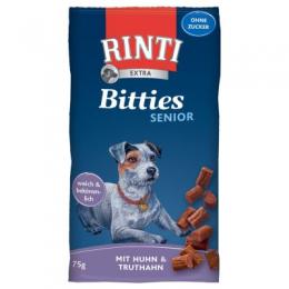 RINTI Extra Bitties Senior Huhn & Truthahn - Sparpaket: 12 x 75 g