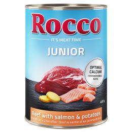 Angebot für Rocco Junior 6 x 400 g - Rind mit Lachs & Kartoffeln - Kategorie Hund / Hundefutter nass / Rocco / Rocco Junior.  Lieferzeit: 1-2 Tage -  jetzt kaufen.