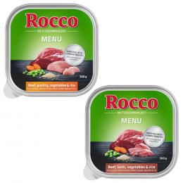 Rocco Probiermix 9 x 300 g - Menü: Rind/Gemüse/Reis, Rind/Geflügel/Gemüse/Reis, Rind/Lamm/Gemüse/Reis