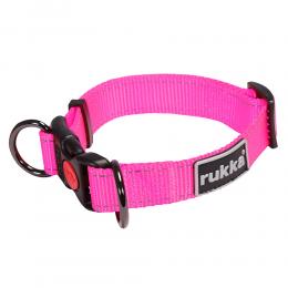 Rukka® Bliss Neon Halsband, pink - Größe L: 45 - 70 cm Halsumfang, 30 mm breit