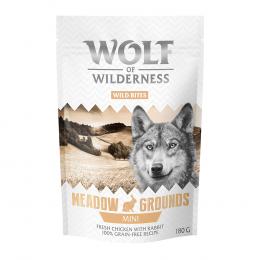 Sparpaket 3 x 180 g: Wolf of Wilderness Snack - Wild Bites - Neu: MINI Meadow Grounds - Kaninchen & Huhn (kleine Würfel)