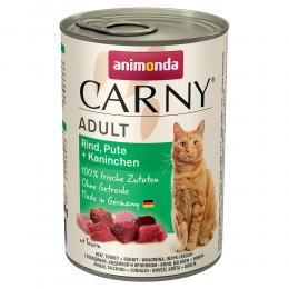 Angebot für Sparpaket animonda Carny Adult 12 x 400g - Rind, Pute & Kaninchen - Kategorie Katze / Katzenfutter nass / animonda Carny / animonda Carny Adult.  Lieferzeit: 1-2 Tage -  jetzt kaufen.