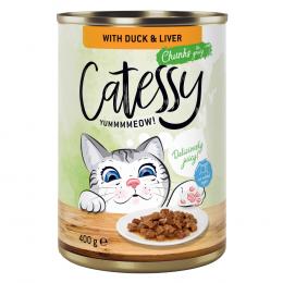 Angebot für Sparpaket Catessy Häppchen in Sauce oder Gelee 48 x 400 g - mit Ente und Leber in Sauce - Kategorie Katze / Katzenfutter nass / Catessy / Dosen.  Lieferzeit: 1-2 Tage -  jetzt kaufen.