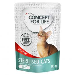 Angebot für Sparpaket Concept for Life getreidefrei 48 x 85 g - Sterilised Cats Rind - in Gelee - Kategorie Katze / Katzenfutter nass / Concept for Life / Concept for Life Sparpakete.  Lieferzeit: 1-2 Tage -  jetzt kaufen.