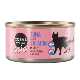 Angebot für Sparpaket Cosma Asia in Jelly 24 x 170 g - Thunfisch mit Lachs - Kategorie Katze / Katzenfutter nass / Cosma / Cosma Asia.  Lieferzeit: 1-2 Tage -  jetzt kaufen.