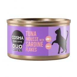 Angebot für Sparpaket Cosma DUO Layer 24 x 70 g - Thunfischmousse mit Sardinenstückchen - Kategorie Katze / Katzenfutter nass / Cosma / Cosma Duo Layer.  Lieferzeit: 1-2 Tage -  jetzt kaufen.