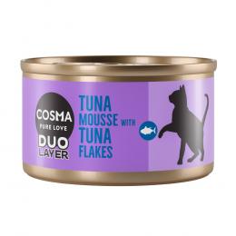 Angebot für Sparpaket Cosma DUO Layer 24 x 70 g - Thunfischmousse mit Thunfischstückchen - Kategorie Katze / Katzenfutter nass / Cosma / Cosma Duo Layer.  Lieferzeit: 1-2 Tage -  jetzt kaufen.