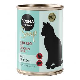 Angebot für Sparpaket Cosma Soup 12 x 100 g - Hühnchenfilet mit Hühnerleber und Brokkoli - Kategorie Katze / Getreidefreies Katzenfutter / Cosma / Nassfutter.  Lieferzeit: 1-2 Tage -  jetzt kaufen.