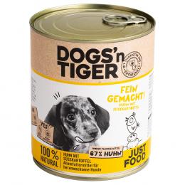 Angebot für Sparpaket Dogs'n Tiger Junior 12 x 800 g - Huhn & Süßkartoffel - Kategorie Hund / Hundefutter nass / Dogs'n Tiger / -.  Lieferzeit: 1-2 Tage -  jetzt kaufen.