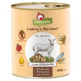 Sparpaket GranataPet Liebling's Mahlzeit 24 x 800 g - Lamm & Kartoffel mit Fenchel, Hüttenkäse und Olivenöl