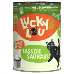 Angebot für Sparpaket Lucky Lou Adult 24 x 400 g - Rind & Wildschwein - Kategorie Katze / Katzenfutter nass / Lucky Lou / Adult.  Lieferzeit: 1-2 Tage -  jetzt kaufen.