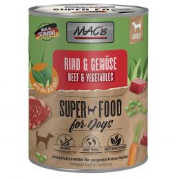 Sparpaket MAC's Nassfutter für Hunde 24 x 800 g - Rind & Gemüse