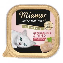 Sparpaket Miamor Milde Mahlzeit Senior 16 x 100 g - Geflügel Pur & Rind