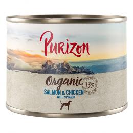 Sparpaket Purizon Organic 12 x 200 g - Lachs und Huhn mit Spinat