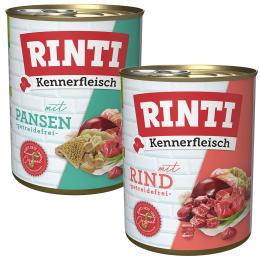 Angebot für Sparpaket RINTI Kennerfleisch 12 x 800 g - Mixpaket Rind: 2 Sorten - Kategorie Hund / Hundefutter nass / RINTI / RINTI Kennerfleisch.  Lieferzeit: 1-2 Tage -  jetzt kaufen.