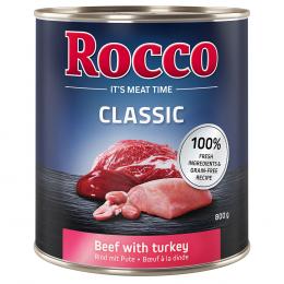 Angebot für Sparpaket Rocco Classic 12 x 800 g - Rind mit Pute - Kategorie Hund / Hundefutter nass / Rocco / Rocco Classic.  Lieferzeit: 1-2 Tage -  jetzt kaufen.