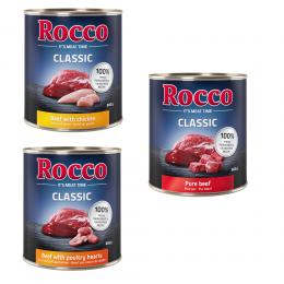 Angebot für Sparpaket Rocco Classic 12 x 800 g - Topseller-Mix: Rind pur, Rind/Geflügelherzen, Rind/Huhn - Kategorie Hund / Hundefutter nass / Rocco / Rocco Classic.  Lieferzeit: 1-2 Tage -  jetzt kaufen.
