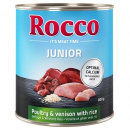 Angebot für Sparpaket Rocco Junior 12 x 800 g - Geflügel mit Wild & Reis - Kategorie Hund / Hundefutter nass / Rocco / Rocco Junior.  Lieferzeit: 1-2 Tage -  jetzt kaufen.