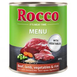 Angebot für Sparpaket Rocco Menü 24 x 800 g - Rind mit Lamm, Gemüse & Reis - Kategorie Hund / Hundefutter nass / Rocco / Rocco Menü.  Lieferzeit: 1-2 Tage -  jetzt kaufen.