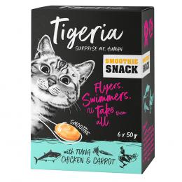 Tigeria Smoothie Snack 6 x 50 g Thunfisch, Hühnchen und Karotte
