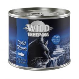 Wild Freedom Probierpaket: 400 g Trockenfutter + 6 x 200  /  70 g Nassfutter - Adult Cold River Lachs + gemischtes Paket 6 x 200 g