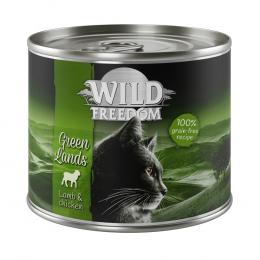 Wild Freedom Probierpaket: 400 g Trockenfutter + 6 x 200  /  70 g Nassfutter - Adult Green Lands Lamm + gemischtes Paket 6 x 200 g