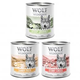 Wolf of Wilderness Adult - Mixpaket - 6 x 800 g: 2x Geflügel mit Huhn, 2x Geflügel mit Lamm, 2x Geflügel mit Rind