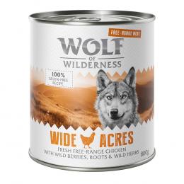 Wolf of Wilderness Adult - Single Protein Freilandfleisch/-innereien  6 x 800 g - Sparpaket 12 x 800 g: Wide Acres - Freiland-Huhn