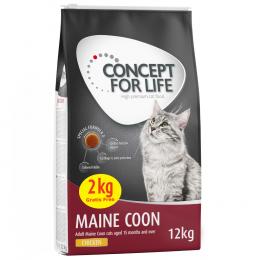 10 + 2 kg gratis! 12 kg Concept for Life für Katzen im Bonusbag - Maine Coon Chicken (10 + 2 kg)