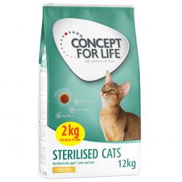 10 + 2 kg gratis! 12 kg Concept for Life für Katzen im Bonusbag - Sterilised Chicken (10 + 2 kg)