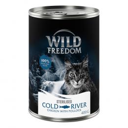 10 € Cyber-Rabatt erbeuten! 24 x 400 g Wild Freedom Nassfutter - Sterilised Cold River - Huhn mit Seelachs