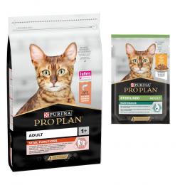 10 kg PURINA PRO PLAN + 6 x 85 g / 10 x 75 g passendes Nassfutter gratis! - 10 kg Adult Vital Functions Lachs + 6 x 85 g Sterilised Adult Maintenance Huhn