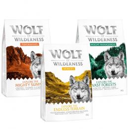 10 % Rabatt! Wolf of Wilderness Mix - getreidefrei ADULT Power-Mix: Performance, Mobility, Weight Management (3 x 1 kg)